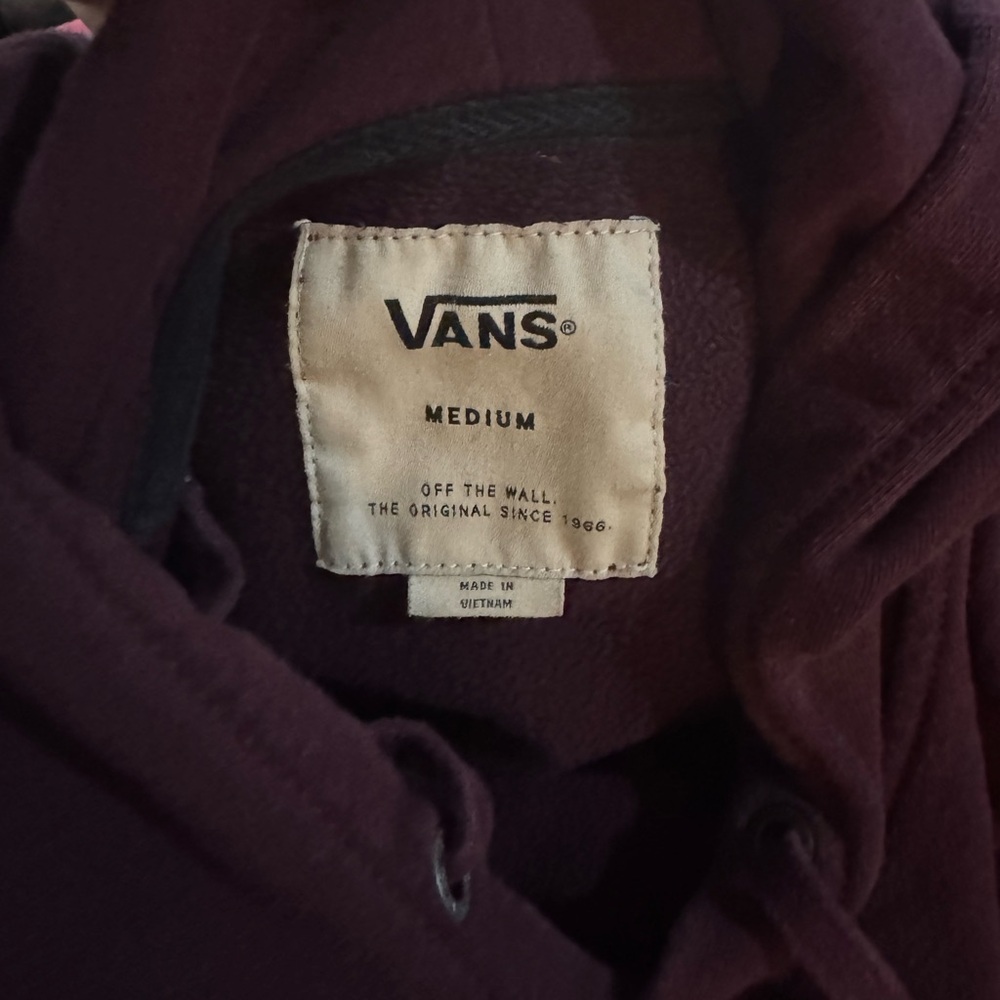 VANS OFF THE WALL HOODIE SWEATSHIRT MEN'S MEDIUM MAROON SKATEBOARD LONG SLEEVE - Picture 7 of 7